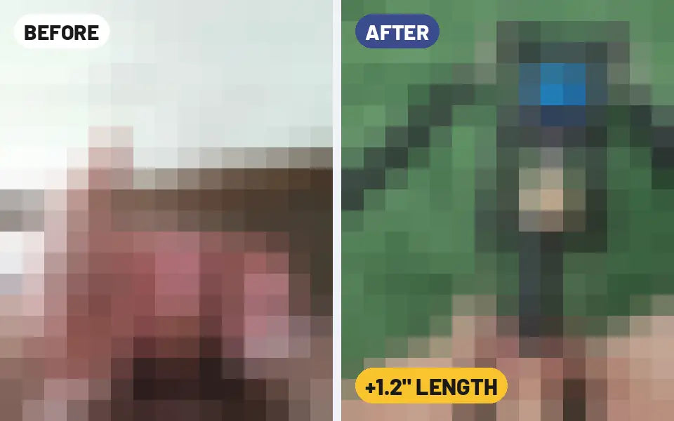 James Navarro penis extender before and after photo, +1.2 inches length, 3 months (blurred preview)