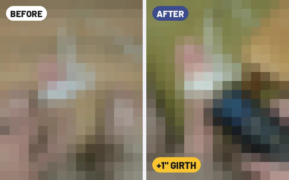 Luca D. before and after photo with an Epic device, +0.3 inches length and +1 inches girth (blurred preview)