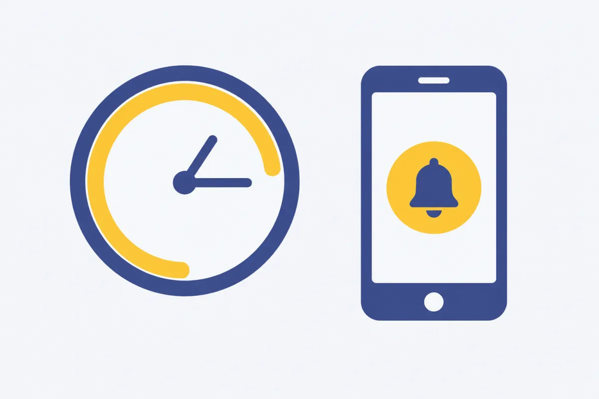 Clock and phone reminder to check every 45 to 60 minutes