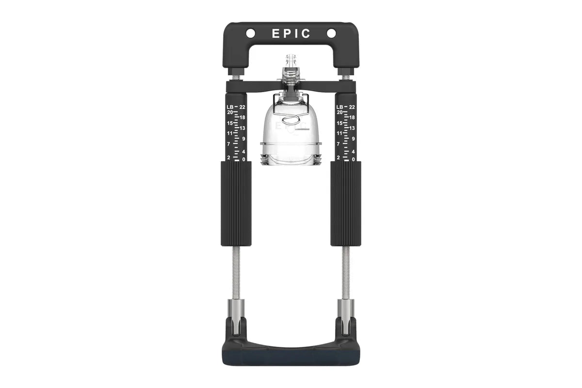 Epic penis extender with its rods, base and cup