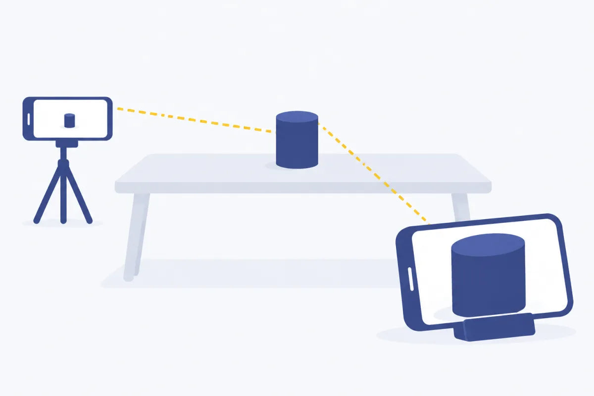 Illustration of how camera angle and distance make before and after photos look bigger