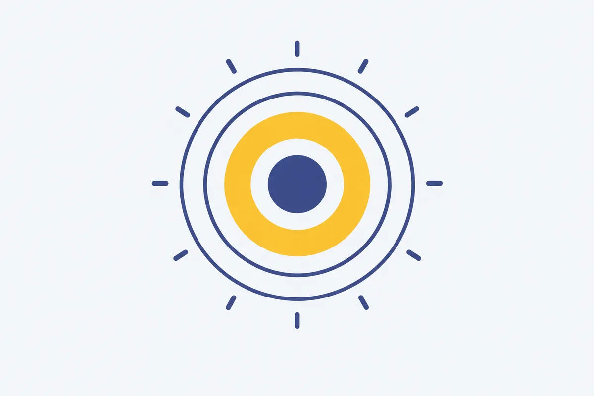 Concentric rings with the middle one highlighted, standing for where an average girth sits among other men